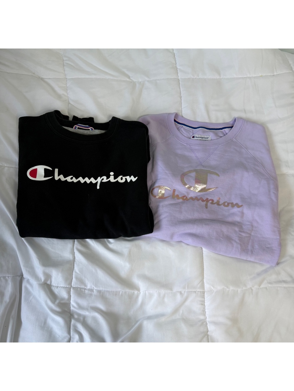champion small crewneck sweatshirts bundle purple and black